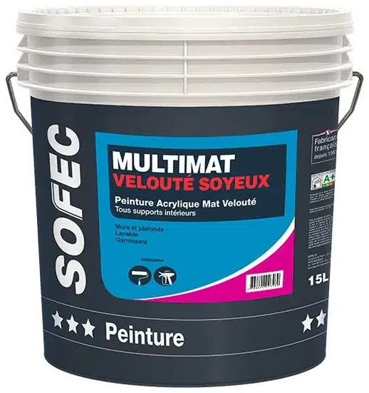 Sofec Multimat Velouté Soyeux - Peinture acrylique garnissante mat velouté intérieure